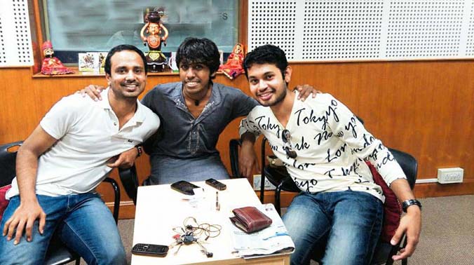 Shilok Mukkati (centre) with friends Shilok Mukkati (centre) with friends